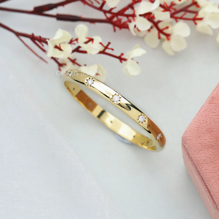 Flush Setting Round Lab Diamond Bangle