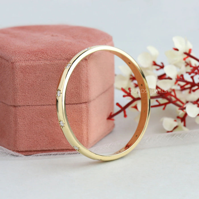 Flush Setting Round Lab Diamond Bangle