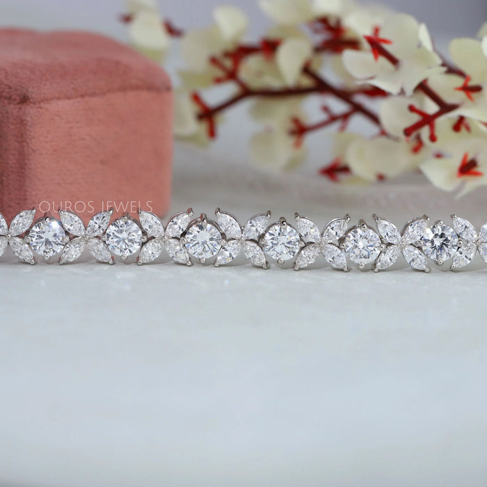 Marquise And Round Lab Diamond Luxury Bracelet