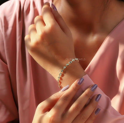 Multi Shape Bezel Set Tennis Bracelet Bracelet