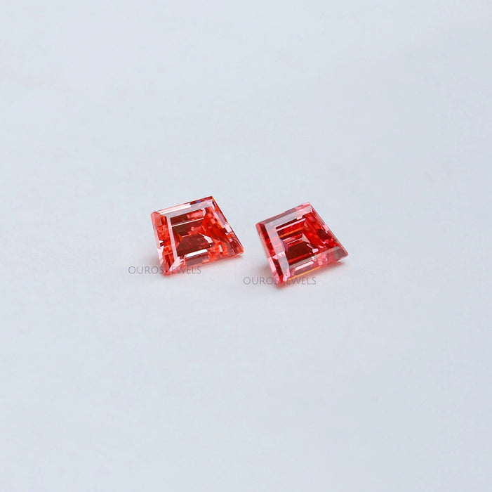 Fancy Pink trapezoid Cut Lab Diamond Pair