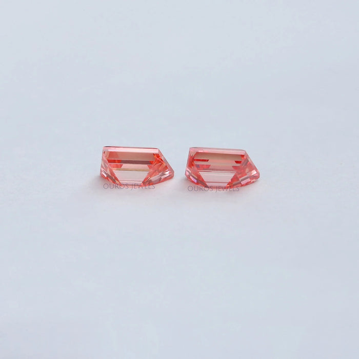 Fancy Pink trapezoid Cut Lab Diamond Pair