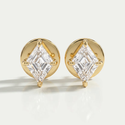 Kite Cut Lab Grown Diamond Stud Earrings