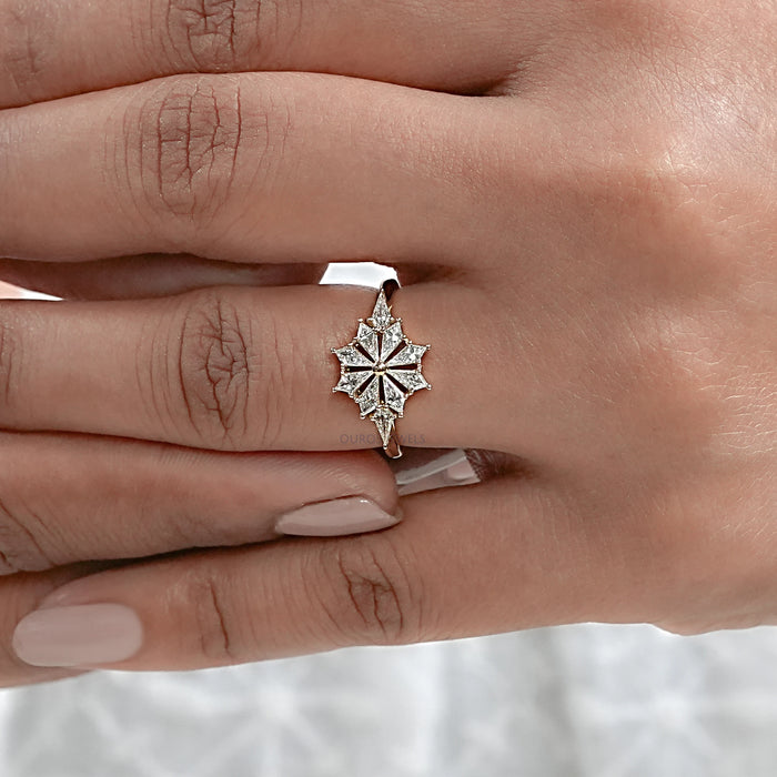 Kite Diamond Floral Anniversary Ring