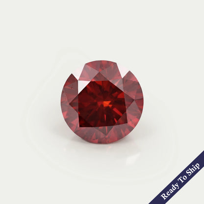 Red Round Lab Grown Loose Diamond