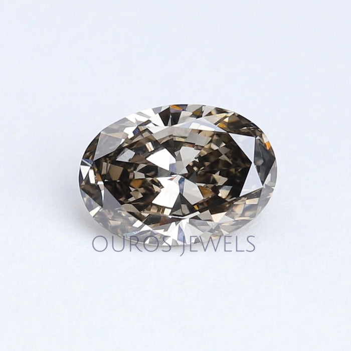 Fancy Olive Color Oval Lab Grown Diamond