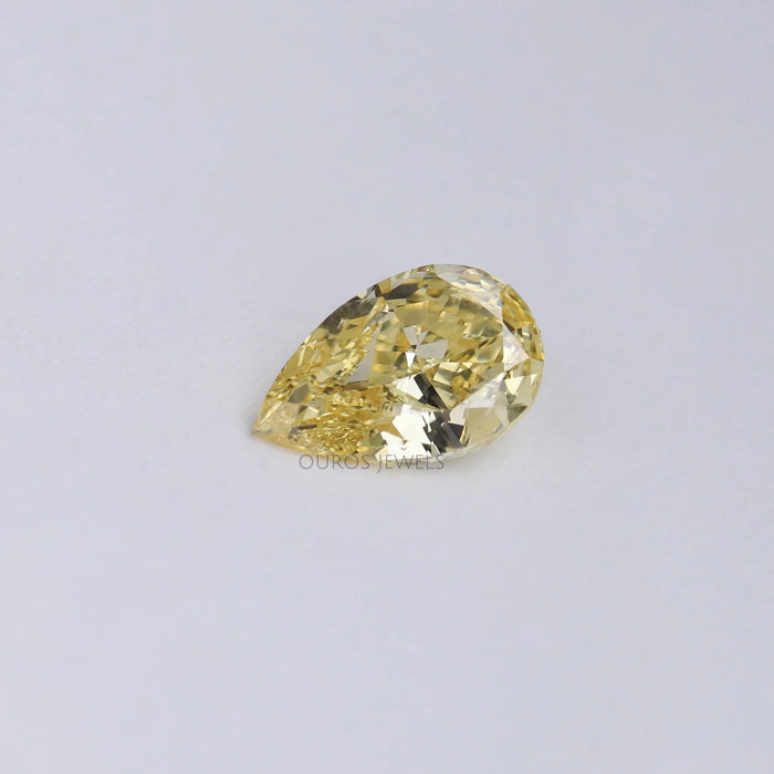Yellow Pear Shaped Lab Made Diamond