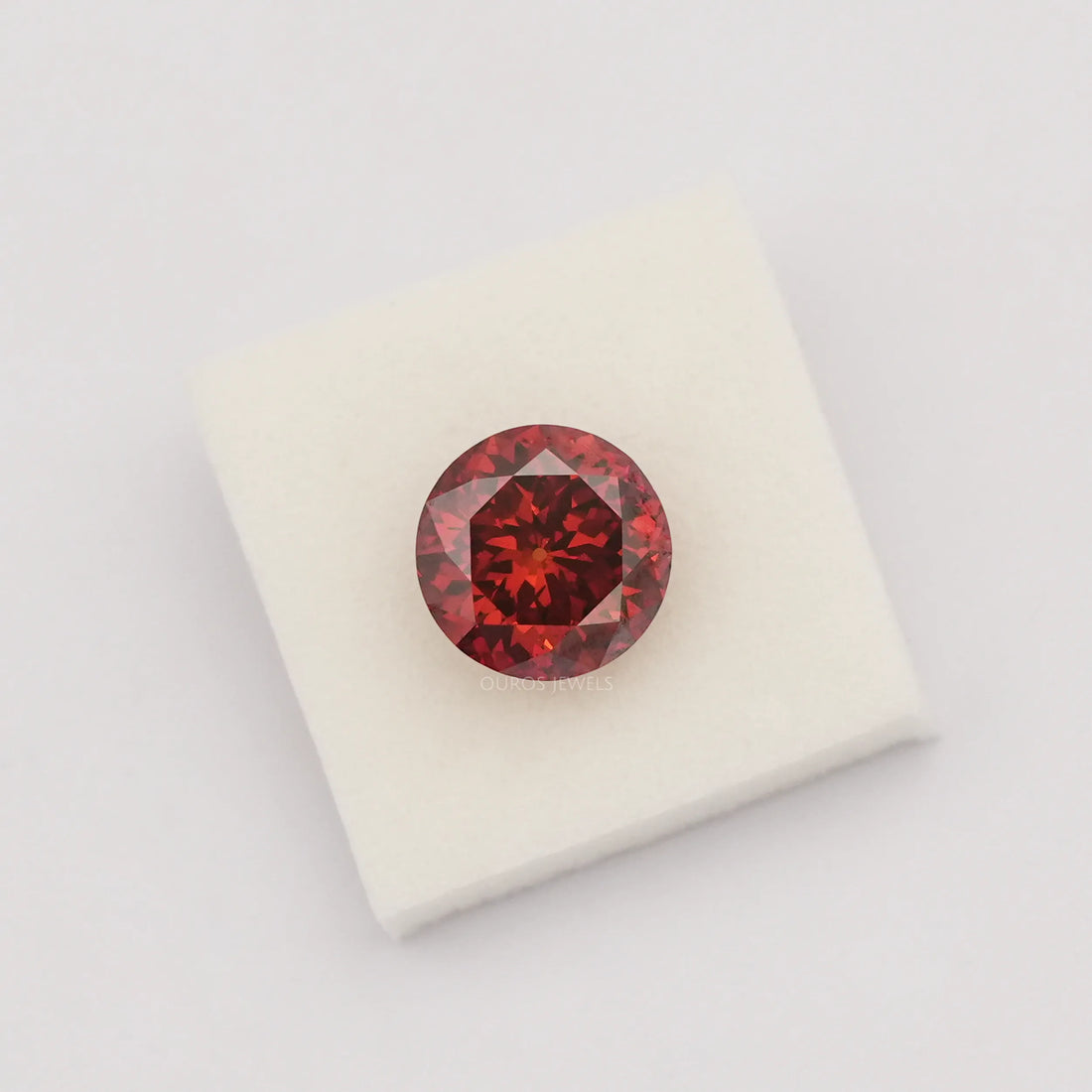Red Portuguese Round Cut Lab Grown Diamond