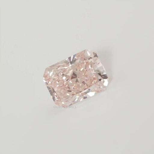 side view 8.04 carat certified pink radiant cut loose lab grown diamond