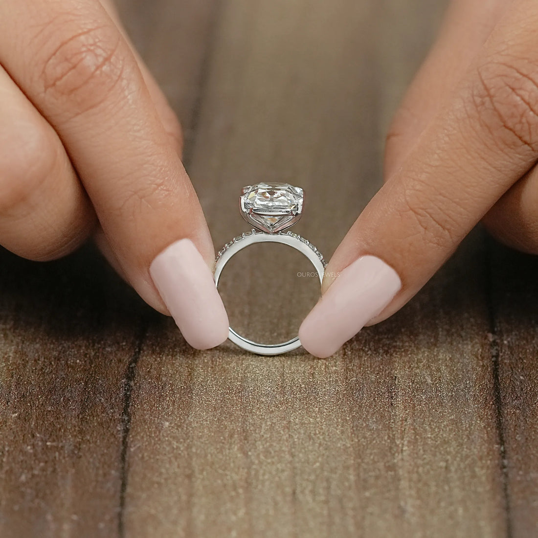 Old Mine Cushion Cut Solitaire Accent Ring Ring