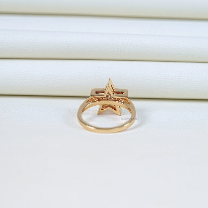 Star Pie Cut Solitaire Bezel Setting Engagement Ring