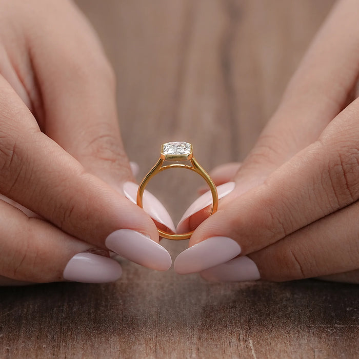 Radiant Diamond Bezel Set Engagement Ring