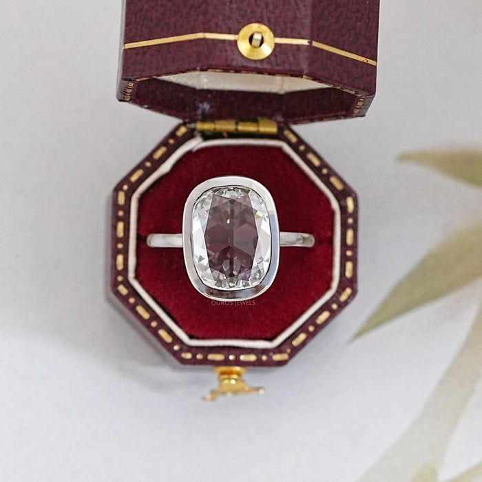 Old Mine Cushion Cut Lab Diamond Solitaire Ring