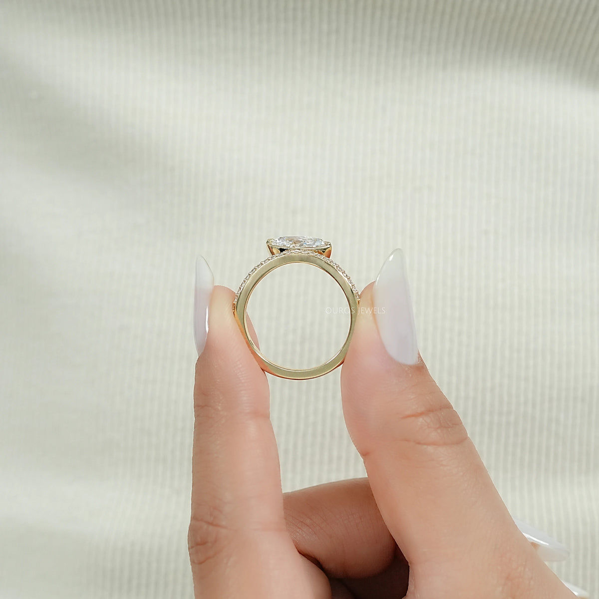 Toi Et Moi Pear Lab Grown Diamond Bypass Engagement Ring