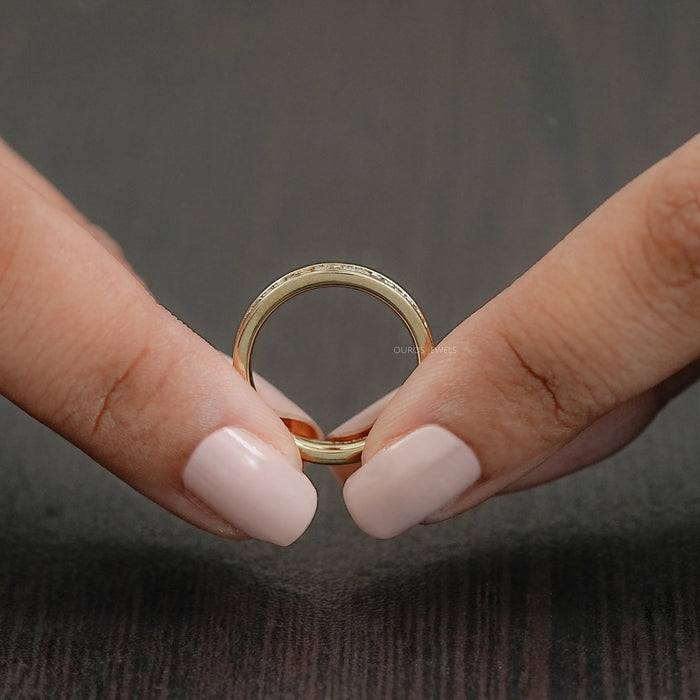 Baguette Lab Grown Diamond Channel Set Half Eternity Ring