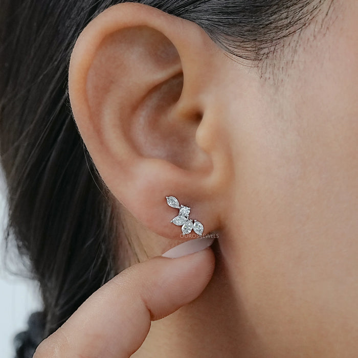 Marquise, Pear and Round Lab Grown Diamond Earrings 