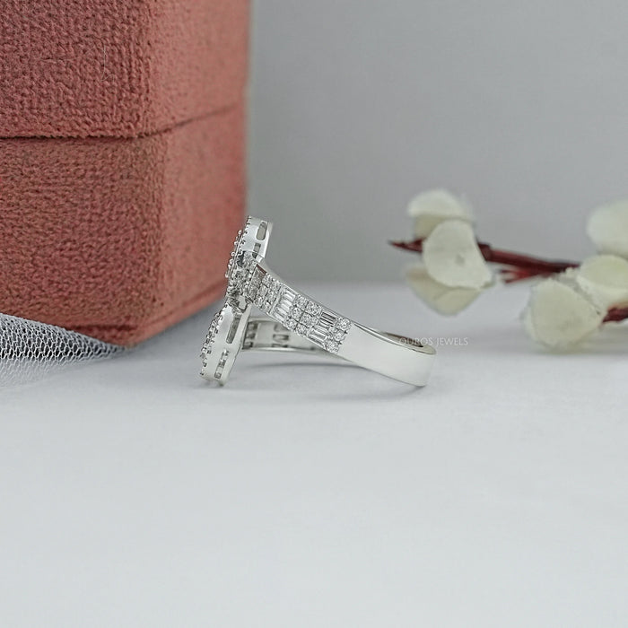 Lab Diamond Cluster Set Bypass Ring