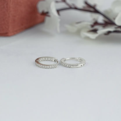 Lab Grown Round Cut Diamond Hoop Earrings