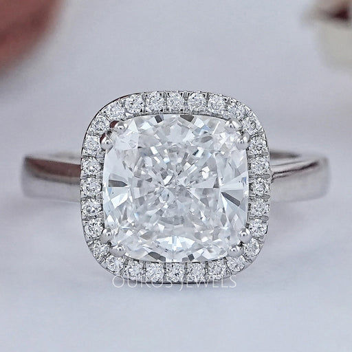 Cushion Lab Grown Diamond Halo Engagement Ring Rings