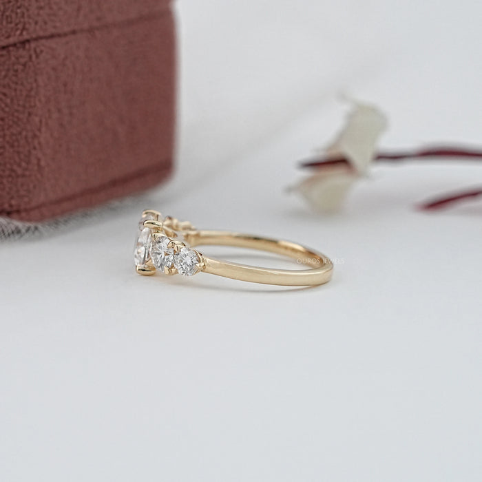 Five Stone Cushion Lab Grown Diamond Engagement Ring