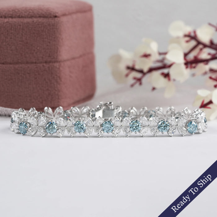 Pear Lab Diamond Flower Shape Bracelet
