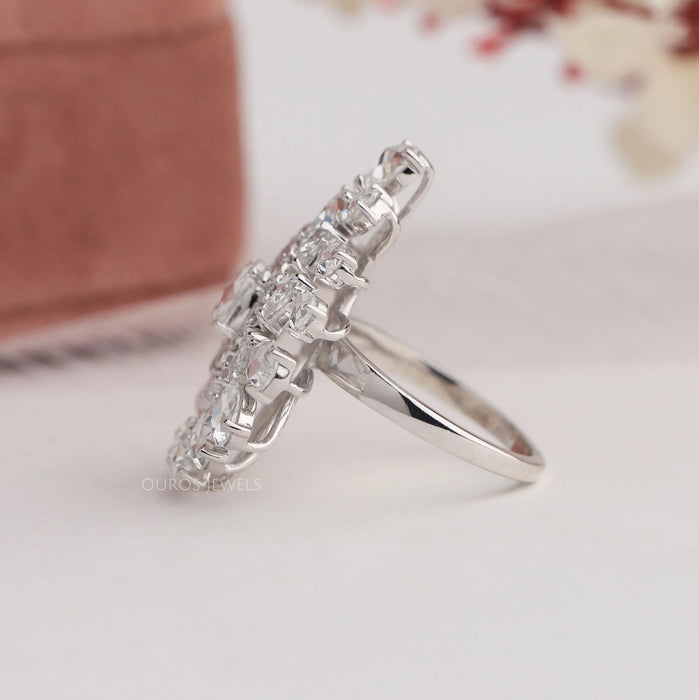 Rose Cut Lab Diamond Cluster Ring