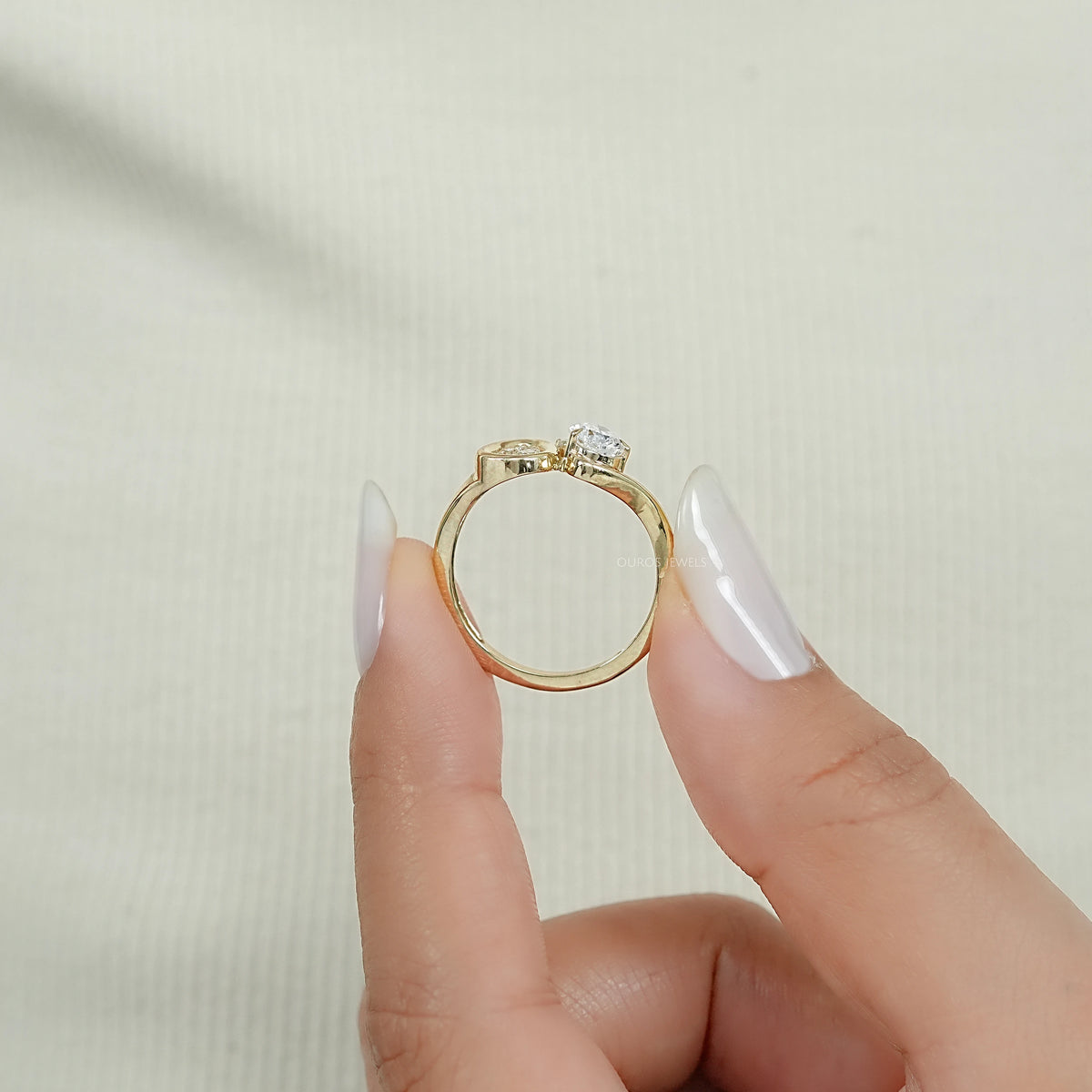 Toi Et Moi Pear Lab Grown Diamond Bypass Engagement Ring