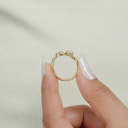 Toi Et Moi Pear Lab Grown Diamond Bypass Engagement Ring