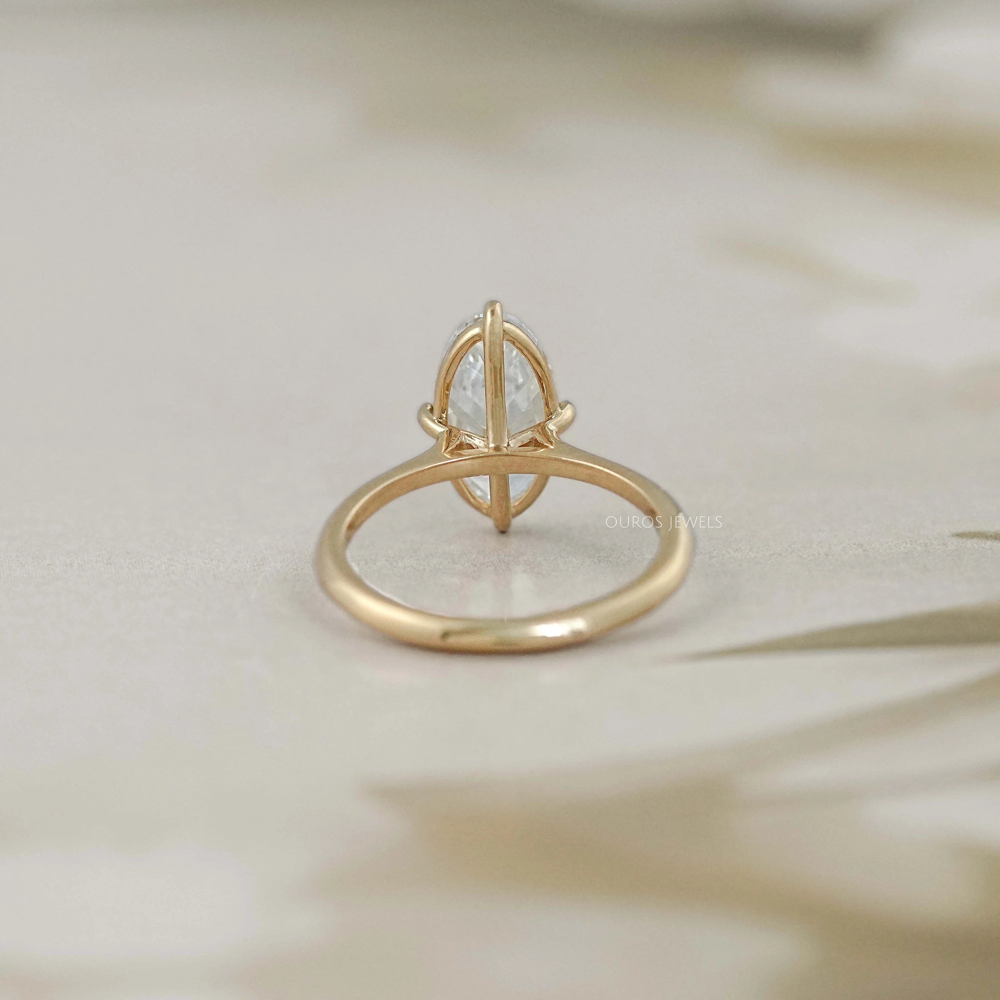 Old Mine Moval Lab Diamond Solitaire Engagement Ring Ring