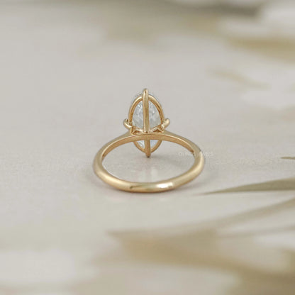 Old Mine Moval Lab Diamond Solitaire Engagement Ring Ring