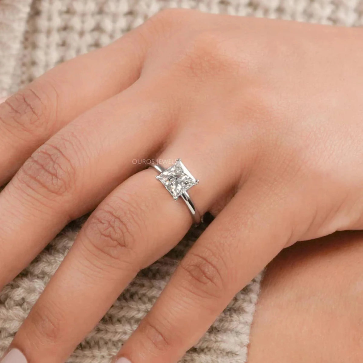Princess Certified Lab Diamond Solitaire Ring Rings