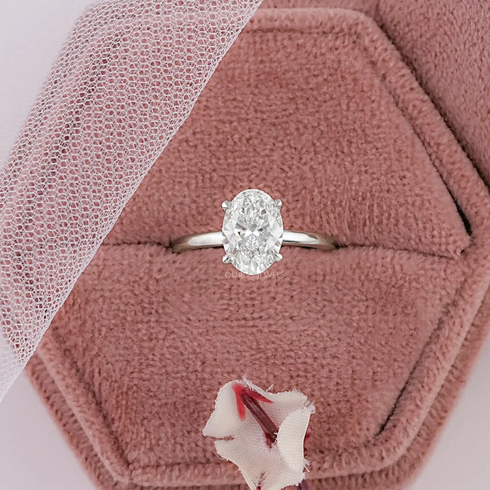 Oval Six Prong Diamond Solatire Ring