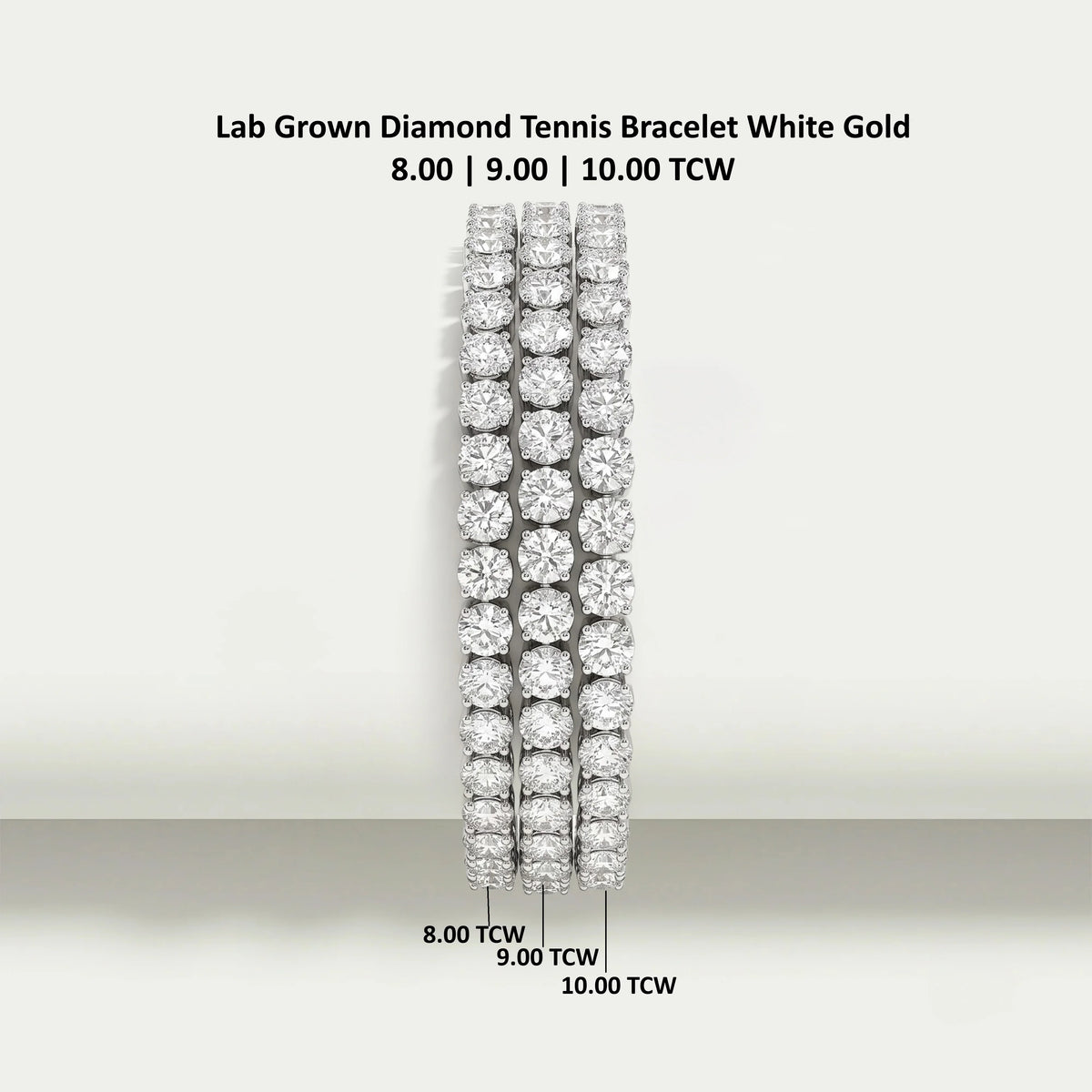 Round Shape Lab Grown Diamond Bracelet with 8.00 | 9.00 | 10.00 TCW Bracelet