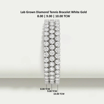 Round Shape Lab Grown Diamond Bracelet with 8.00 | 9.00 | 10.00 TCW Bracelet