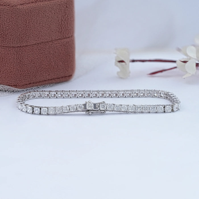 Cushion Lab Grown Diamond Tennis Bracelet 