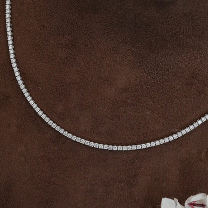 Round Lab Diamond Tennis Necklace Necklaces