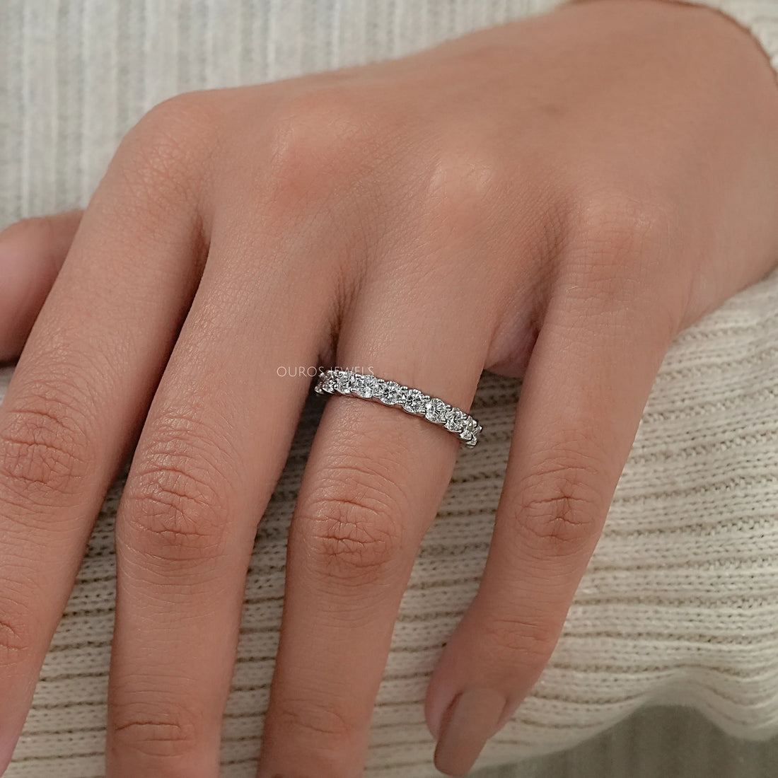 Round Diamond Eternity Wedding Band Ring