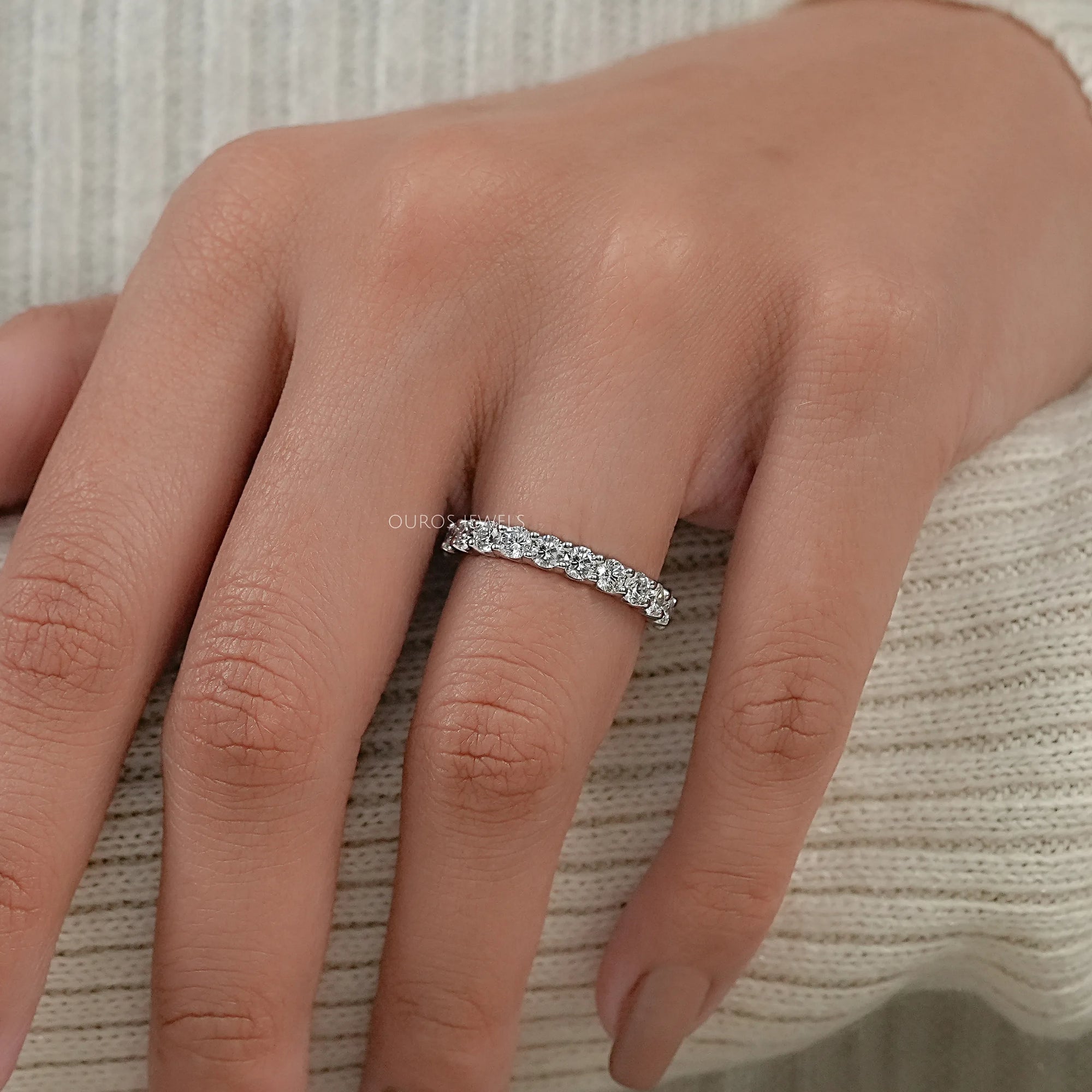 Round Diamond Eternity Wedding Band Ring