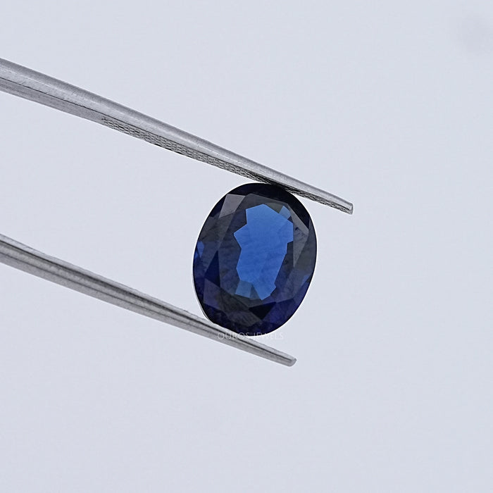 Blue Oval Cut Lab Sapphire Gemstone