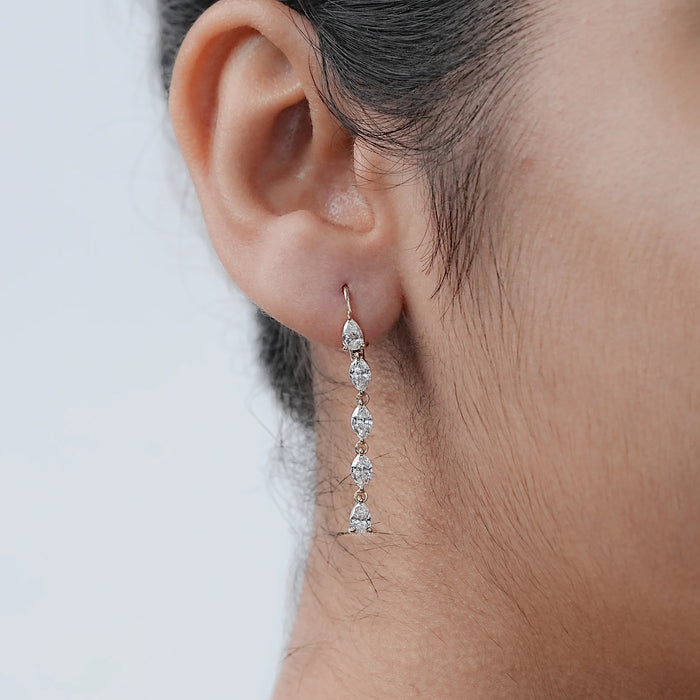 Pear & Marquise Diamond Drop Dangle Earrings