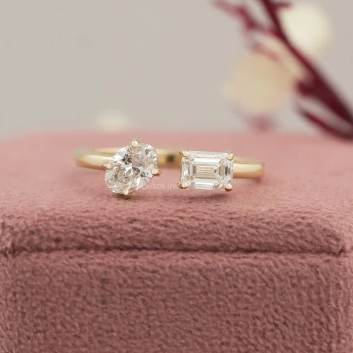 Oval And Emerald Lab Diamond Toi Moi Ring