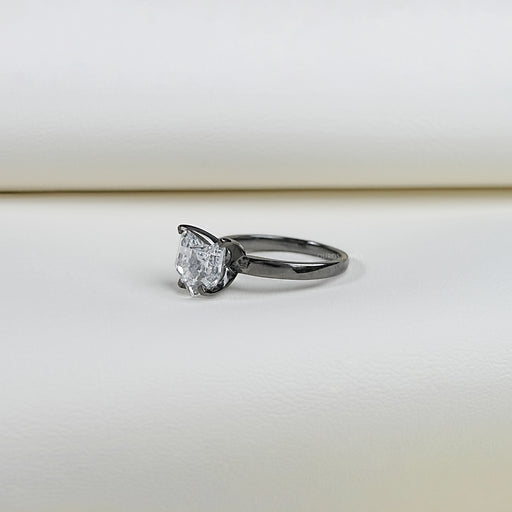 side view of antique shape cat cut lab diamond engagement ring