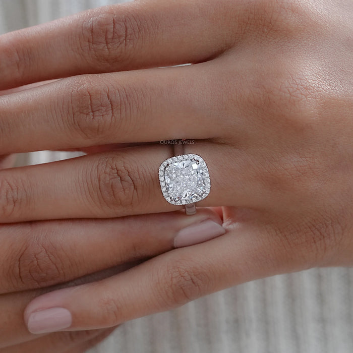 Cushion Lab Grown Diamond Halo Engagement Ring