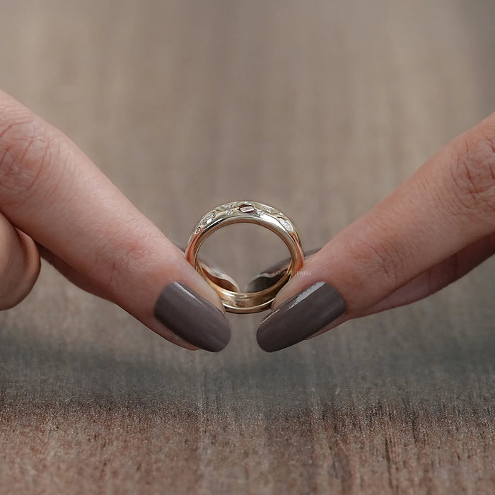 Cushion Cut Hidden Halo Lab Diamond Ring With Flush Set Band 