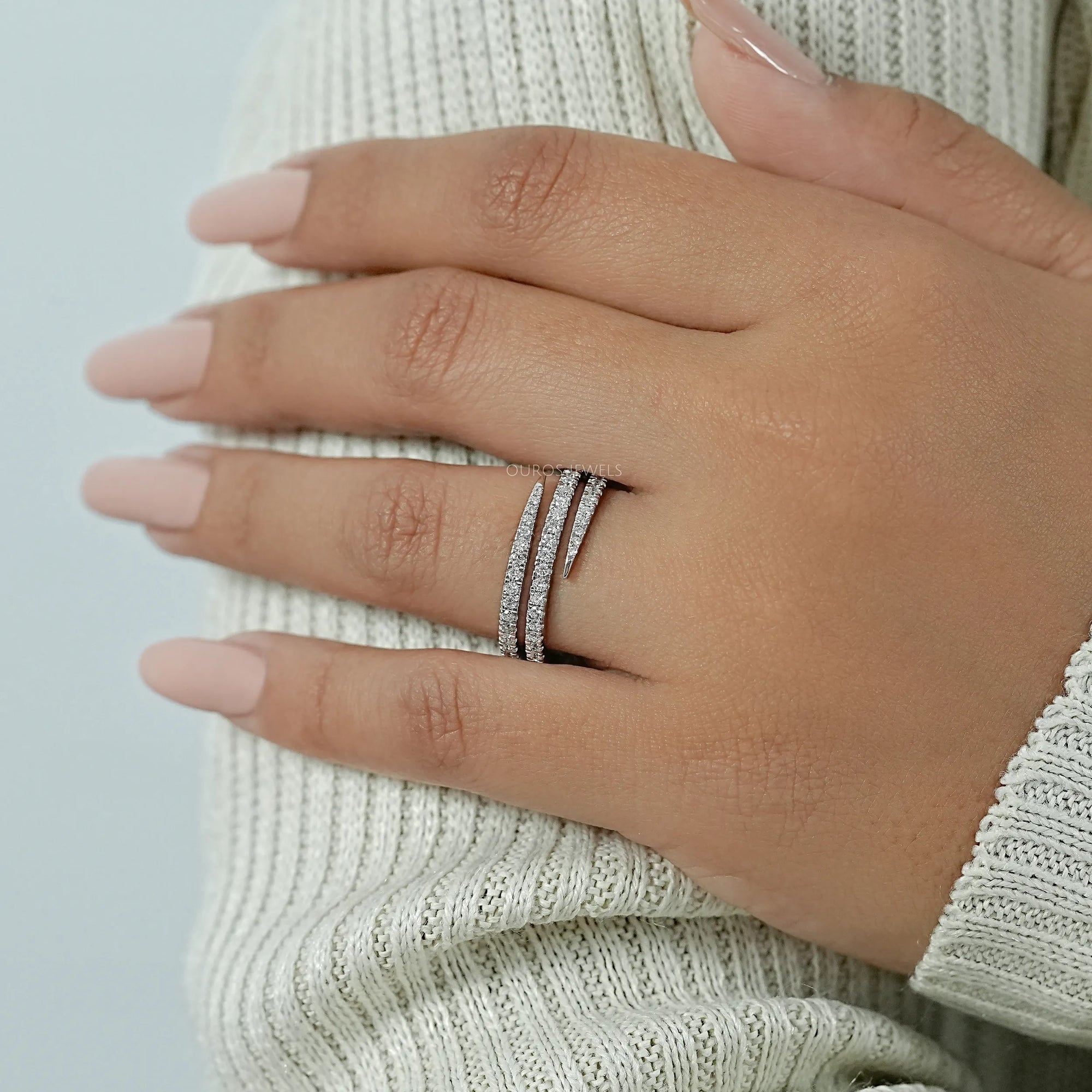 Round Diamond Hidden Eternity Wedding Band 