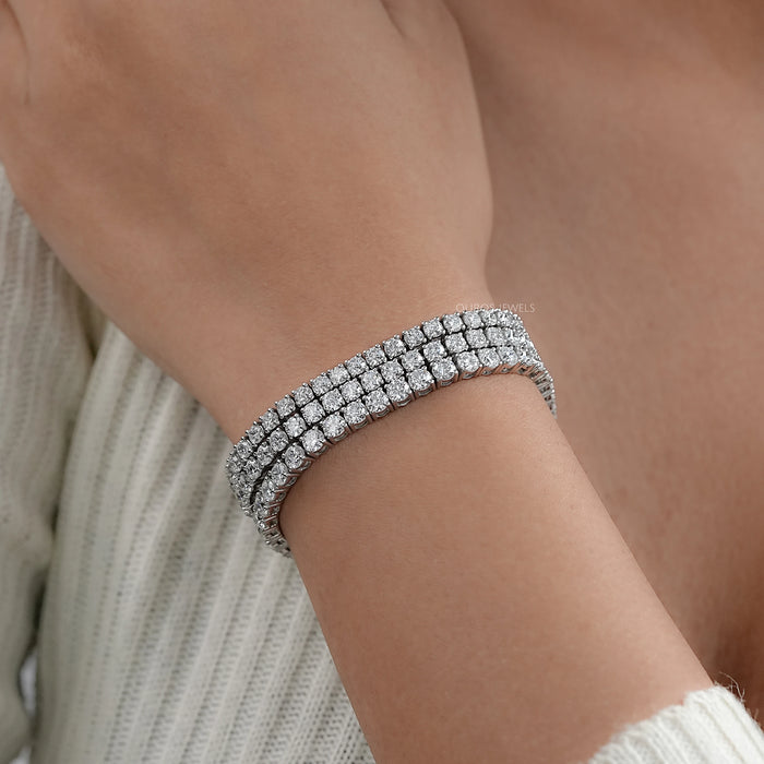 Round Diamond Tennis Bracelets for Women
