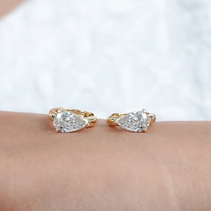 Pear Lab Diamond Hoop Earrings