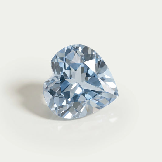 Light Blue Heart Lab Grown Gemstone Loose