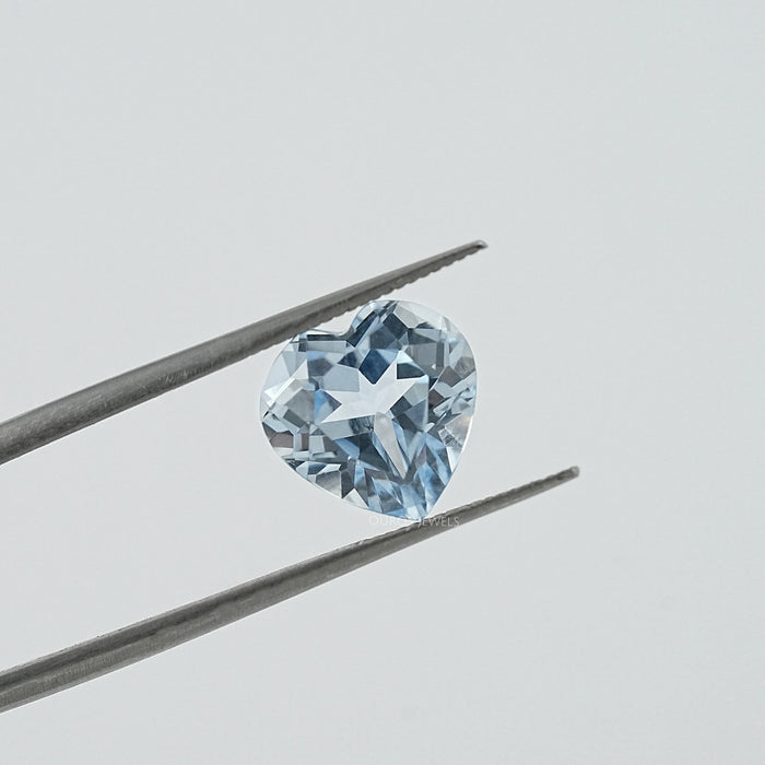 Light Blue Heart Lab Grown Gemstone