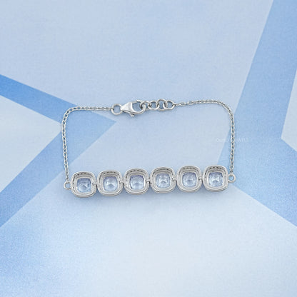 Cushion Cut Lab Grown Gemstone Bracelet